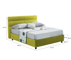 Letto piazza e mezza Briona, Adatto a materasso Cm 120x200,<Dmora Outlet
