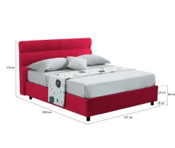 Letto piazza e mezza Briona, Adatto a materasso Cm 120x200,<Dmora Store