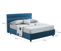 Letto piazza e mezza Brivio, Adatto a materasso Cm 120x190,<Dmora Online