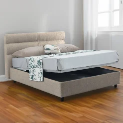 Letto piazza e mezza Brivio, Adatto a materasso Cm 120x190,<Dmora Fashion