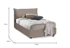Letto piazza e mezza Cistus, con materasso Cm 120x190 incluso,<Dmora Fashion