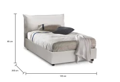 Letto piazza e mezza Cistus, con materasso Cm 120x190 incluso,<Dmora Flash Sale