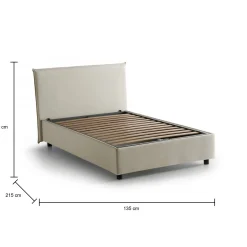 Letto piazza e mezza Daceva, adatto per materasso Cm 120x200,<Dmora Sale