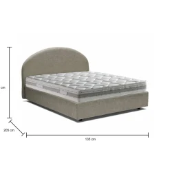 Letto piazza e mezza Dbogda, con materasso Cm 120x190 incluso,<Dmora Store
