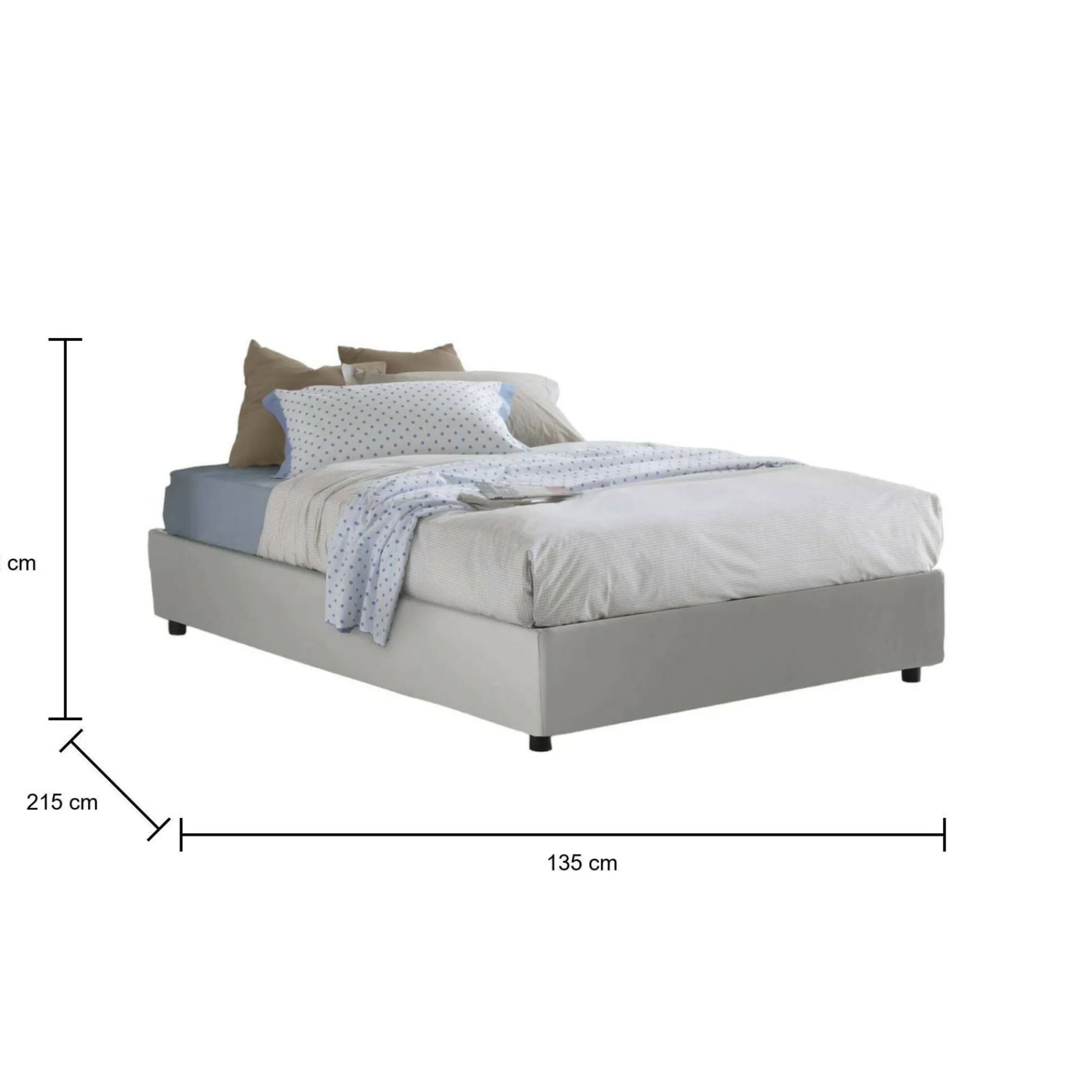 Letto piazza e mezza Dguiebr, adatto per materasso Cm 120x200,<Dmora Cheap