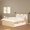 Letto piazza e mezza Drovell, 206x150 h97 cm, Rovere e Bianco<Dmora Outlet