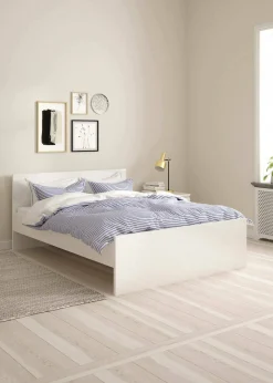 Letto piazza e mezza Geraldine, Sommier per camera da letto, Giroletto per stanza, Struttura porta materasso, 146x197 h80 cm, Bianco<Dmora Hot
