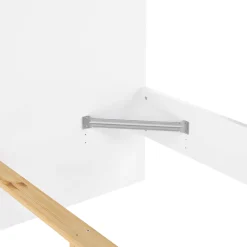 Letto piazza e mezza Geraldine, Sommier per camera da letto, Giroletto per stanza, Struttura porta materasso, 146x197 h80 cm, Bianco<Dmora Hot
