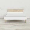Letto piazza e mezza Kirk, 146x197 h84 cm, Bianco e Quercia<Dmora Clearance