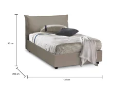 Letto piazza e mezza Latona, adatto per materasso Cm 120x190,<Dmora Cheap