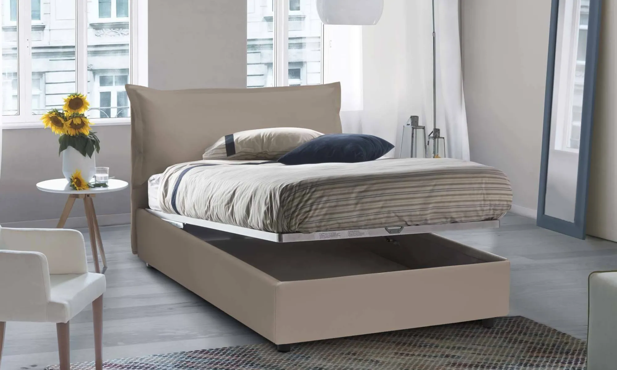 Letto piazza e mezza Latona, adatto per materasso Cm 120x190,<Dmora Cheap