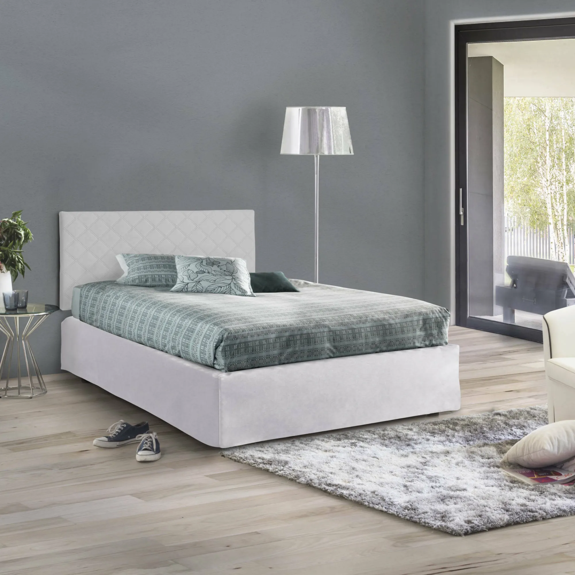 Letto piazza e mezza Opale, Cm 120x190,<Dmora Cheap