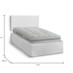 Letto piazza e mezza Opale, Cm 120x190,<Dmora Cheap