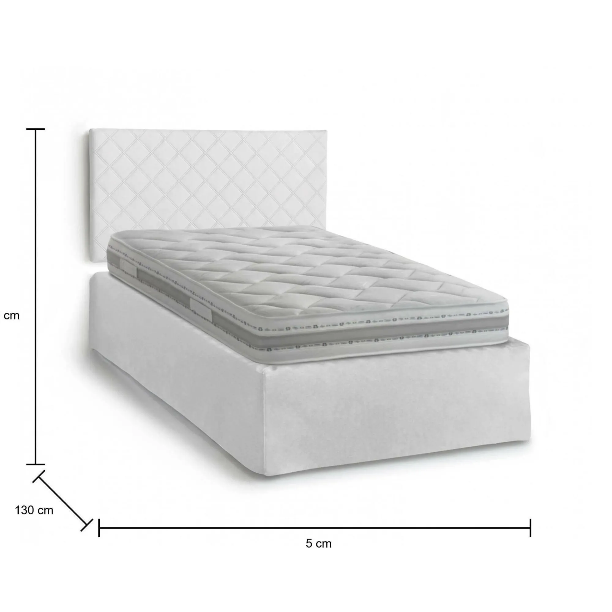 Letto piazza e mezza Opale, Cm 120x190,<Dmora Cheap