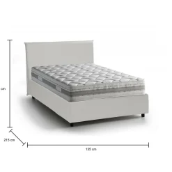 Letto piazza e mezza Re, con materasso Cm 120x200 incluso,<Dmora Cheap