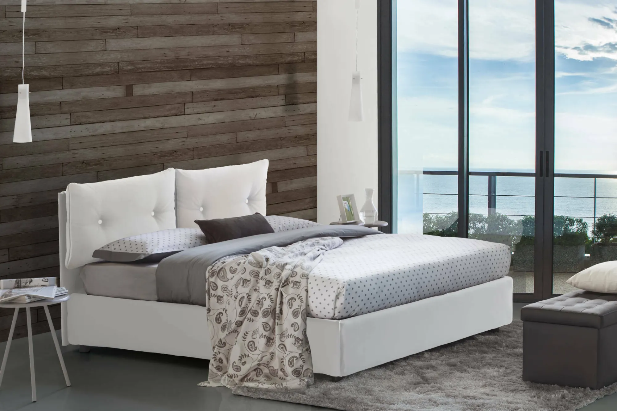 Letto piazza e mezza Rubino, adatto per materasso Cm 120x190,<Dmora Cheap
