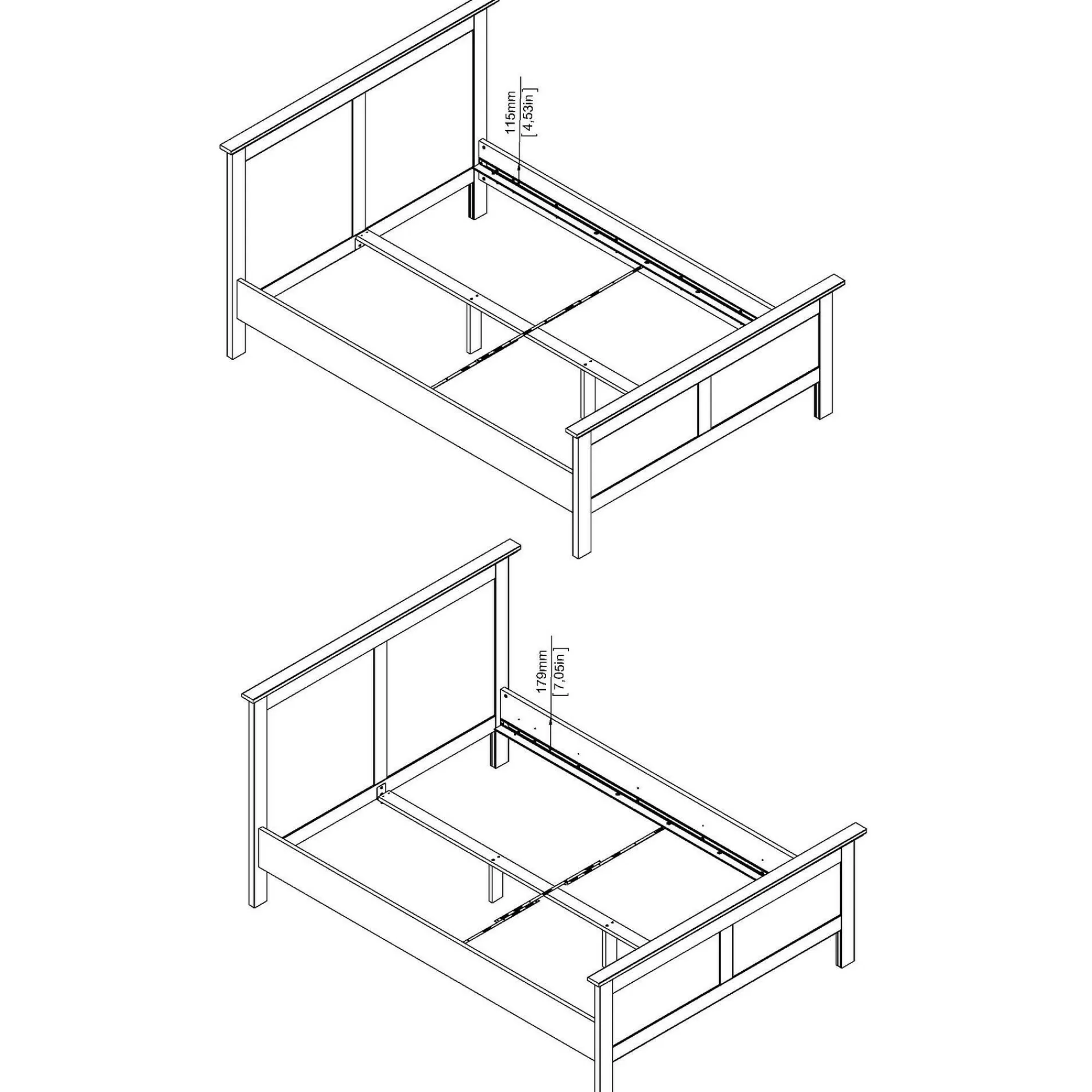 Letto piazza e mezza Umbert, 211x158 h110 cm,<Dmora Hot