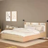 Letto piazza e mezza Zinasco, 206x150 h97 cm, Rovere e Bianco<Dmora Sale