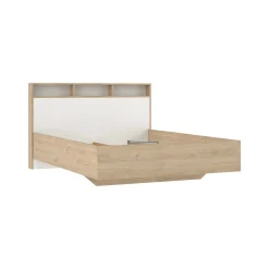 Letto piazza e mezza Zinasco, 206x150 h97 cm, Rovere e Bianco<Dmora Sale