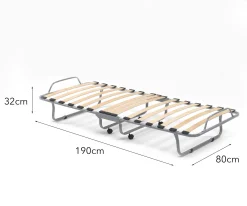 Letto pieghevole Akai, con materasso Cm 80x190 incluso,<Dmora Clearance