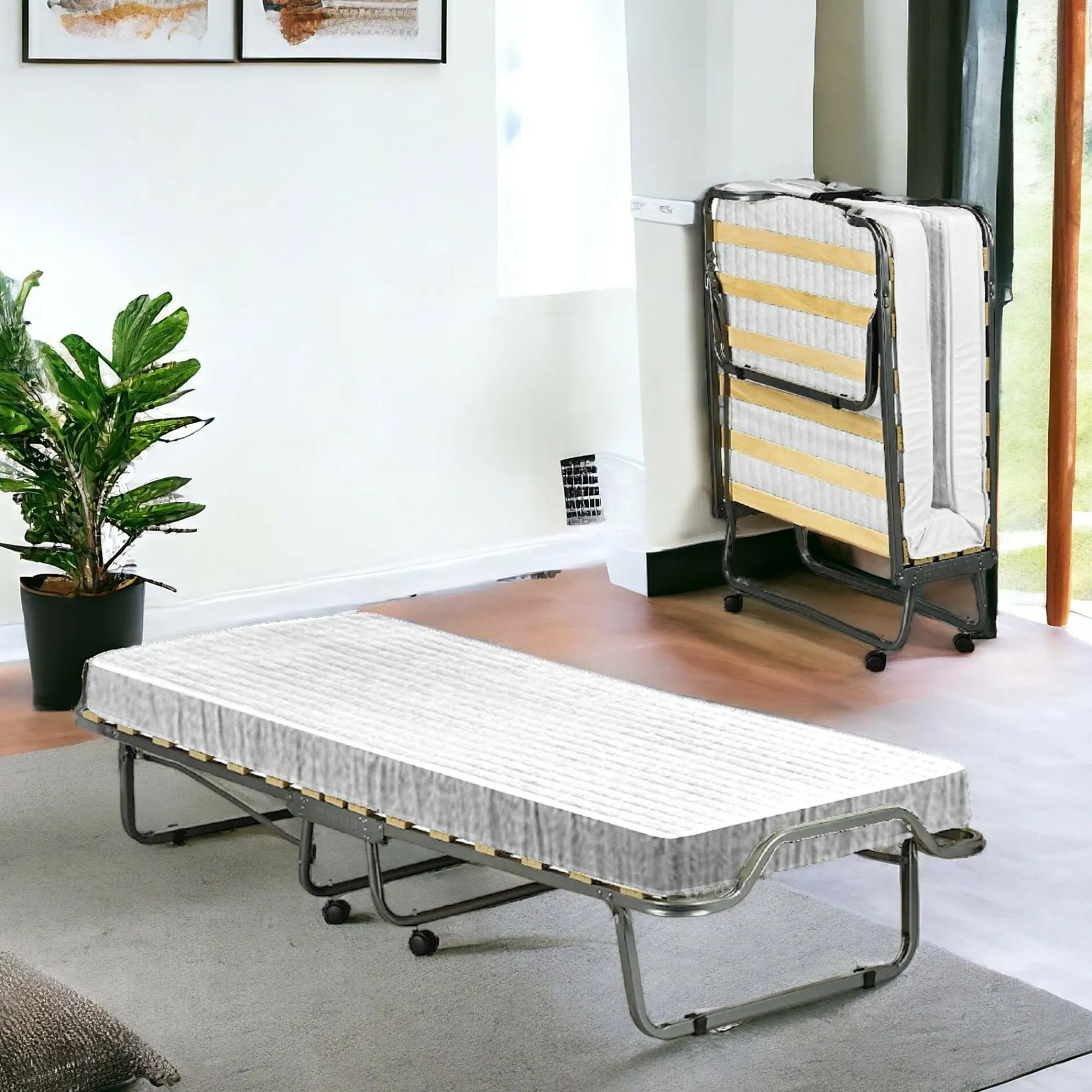 Letto pieghevole Banzi, 80x200h40 cm, materasso memory incluso<Dmora Discount