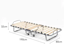 Letto pieghevole Dmagn, 100% Made in Italy, con materasso Cm 80x190 incluso<Dmora Cheap