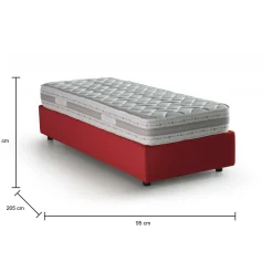 Letto singolo Abbi, con materasso Cm 80x190 incluso,<Dmora Clearance