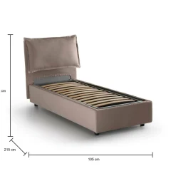 Letto singolo Abroghat, adatto per materasso Cm 90x200,<Dmora Hot