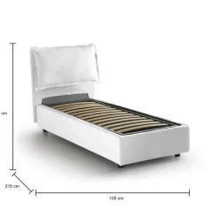 Letto singolo Abroghat, adatto per materasso Cm 90x200,<Dmora Shop