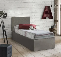 Letto singolo Accu, per materasso da Cm 80x190,<Dmora Shop