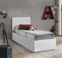 Letto singolo Accu, per materasso da Cm 80x190,<Dmora Shop