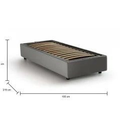 Letto singolo Acetico, adatto per materasso Cm 90x200,<Dmora Shop