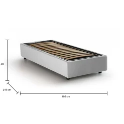 Letto singolo Acetico, adatto per materasso Cm 90x200,<Dmora Online
