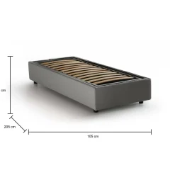 Letto singolo Acrostico, adatto per materasso Cm 90x190,<Dmora Store