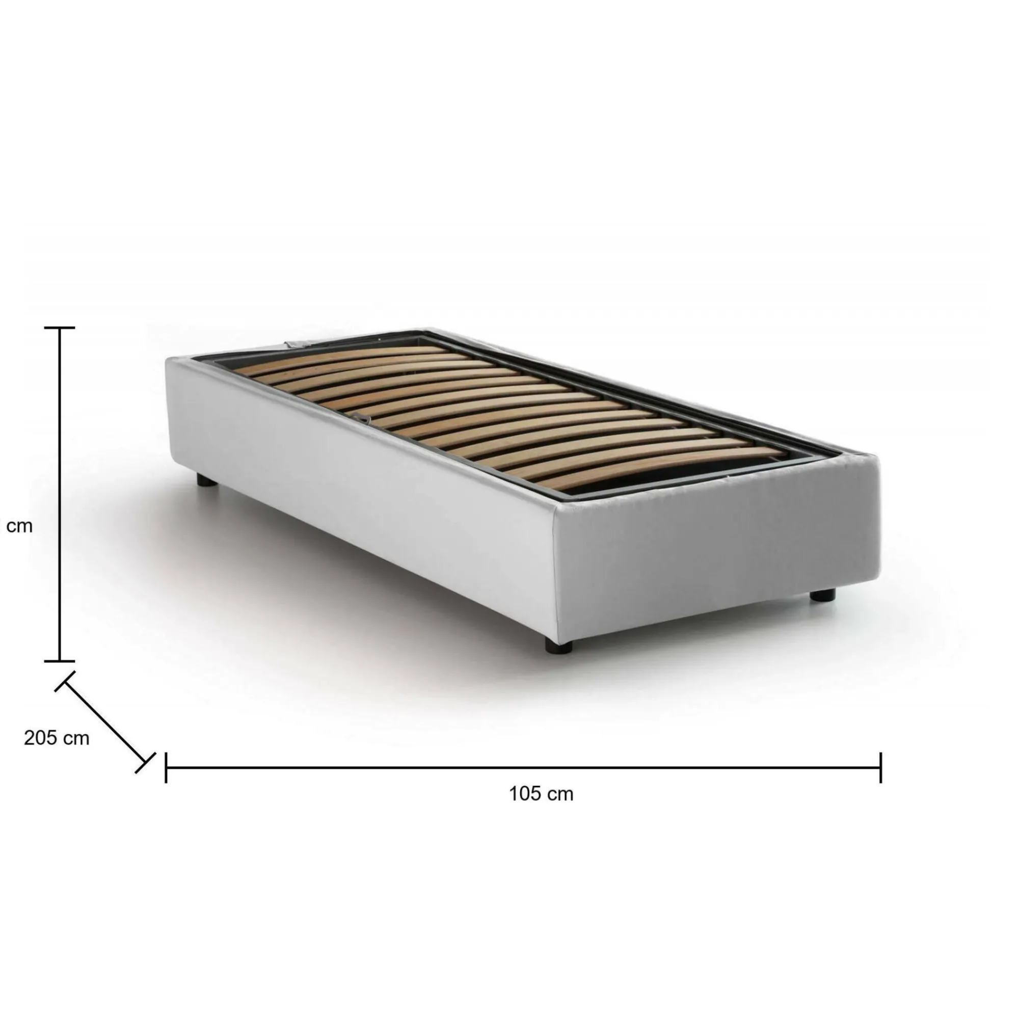 Letto singolo Acrostico, adatto per materasso Cm 90x190,<Dmora Cheap