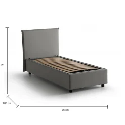Letto singolo Acuila, adatto per materasso Cm 80x190,<Dmora Hot