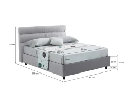Letto singolo Adalpina, Con materasso Cm 80x200 incluso,<Dmora Discount