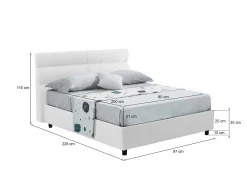 Letto singolo Adalpina, Con materasso Cm 80x200 incluso,<Dmora Hot