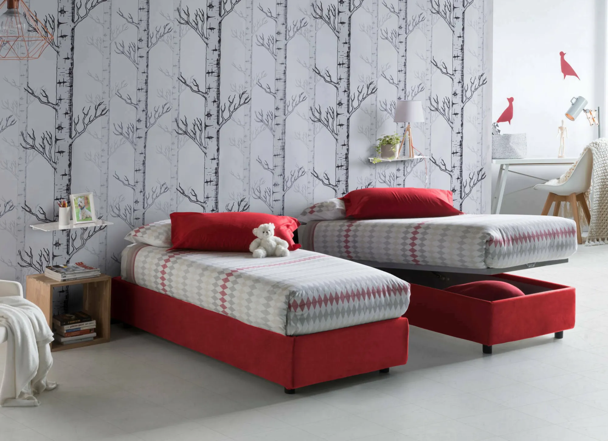 Letto singolo Addison, con materasso Cm 90x190 incluso,<Dmora Outlet