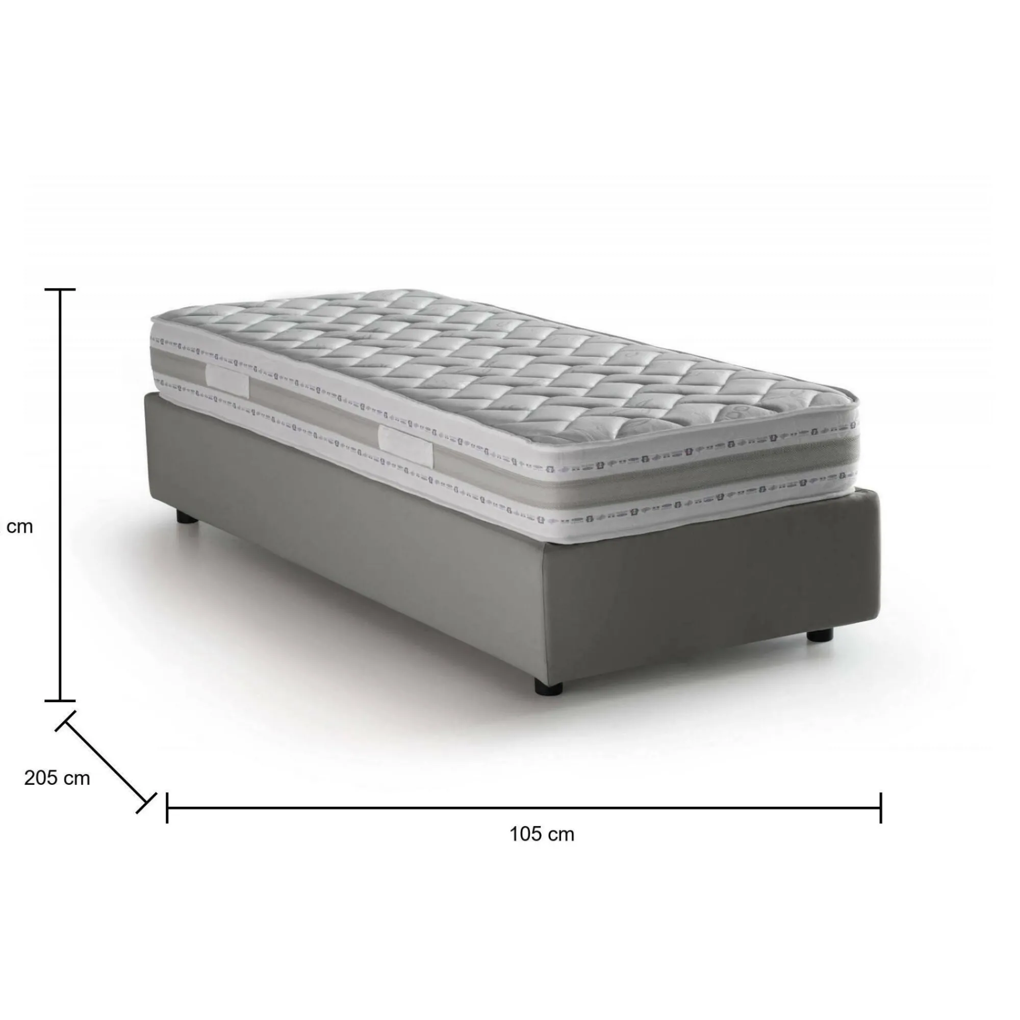 Letto singolo Addison, con materasso Cm 90x190 incluso,<Dmora Sale