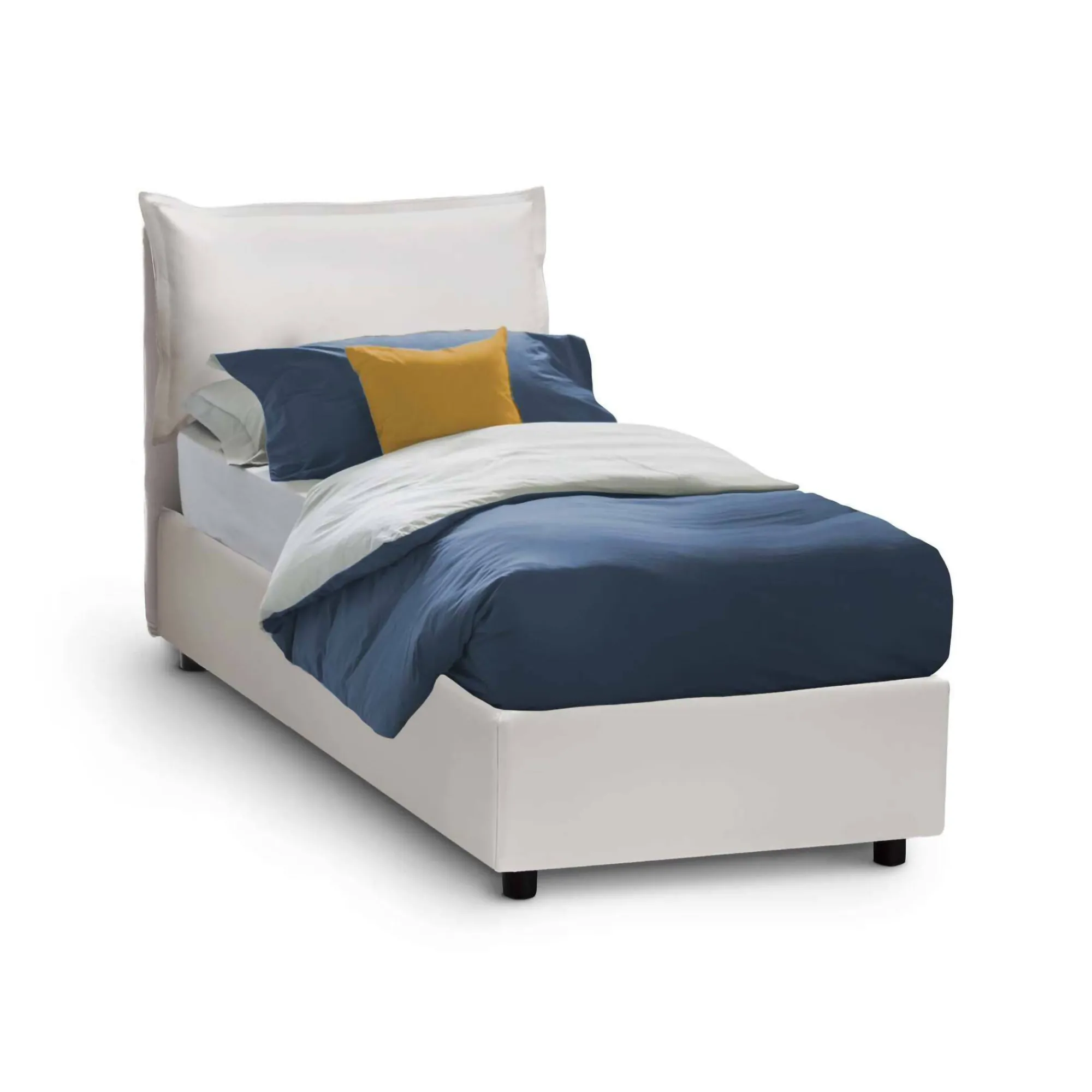 Letto singolo Adet, adatto per materasso Cm 90x190,<Dmora Outlet