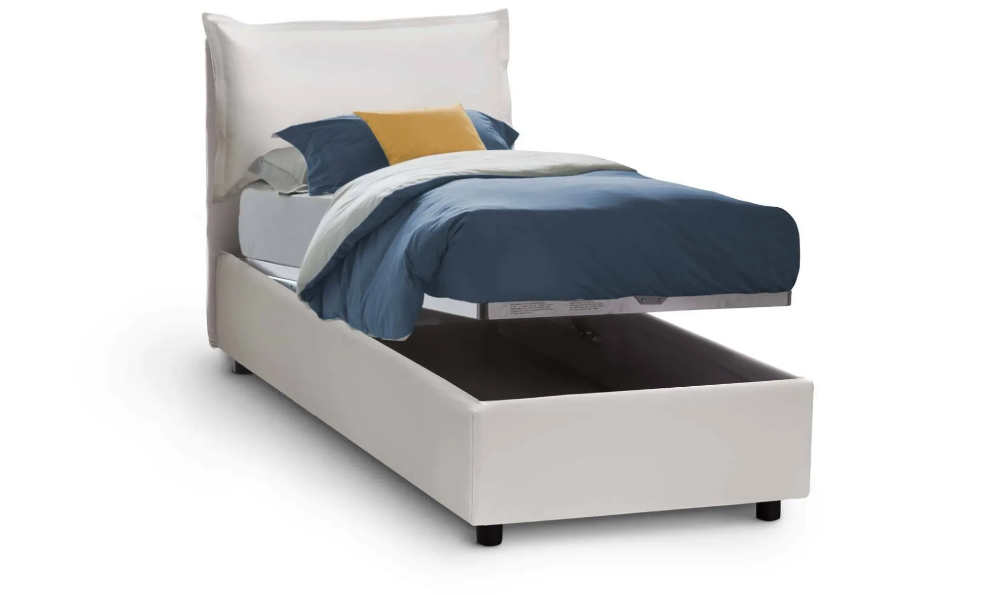 Letto singolo Adet, adatto per materasso Cm 90x190,<Dmora Outlet