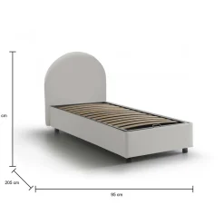 Letto singolo Aglie, adatto per materasso Cm 80x190,<Dmora Clearance