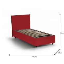 Letto singolo Ajan, adatto per materasso Cm 90x190,<Dmora Flash Sale