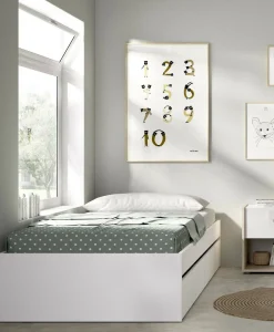Letto singolo Aka, 96x195 h40 cm,<Dmora Shop