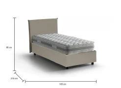 Letto singolo Albia, con materasso Cm 90x200 incluso,<Dmora Best