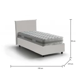 Letto singolo Albia, con materasso Cm 90x200 incluso,<Dmora Best