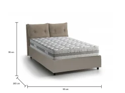 Letto singolo Albiate, con materasso Cm 80x190 incluso,<Dmora Best