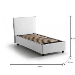 Letto singolo Alder, adatto per materasso Cm 90x200,<Dmora Cheap