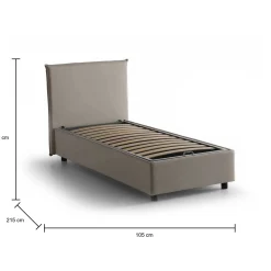 Letto singolo Alder, adatto per materasso Cm 90x200,<Dmora Clearance